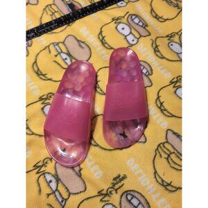 COACH Women's Size 5B Ulyssa Water-Resistant Jelly Pool Slide Sandals PINK